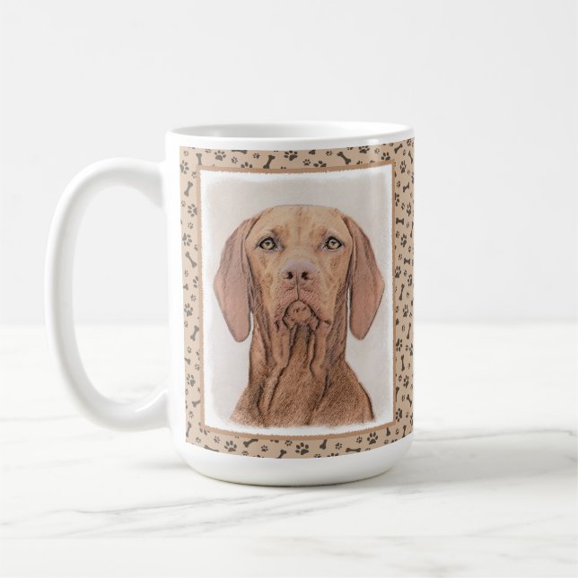 Vizsla Painting - Cute Original Dog Art Coffee Mug (Left)