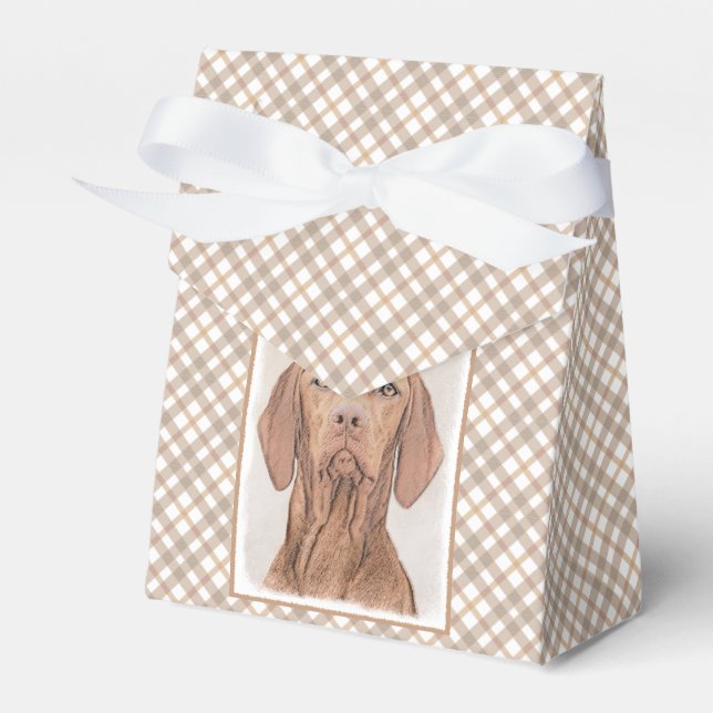 Vizsla Painting - Cute Original Dog Art Favor Box (Front Side)