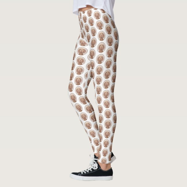 Vizsla Painting - Cute Original Dog Art Leggings (Left)