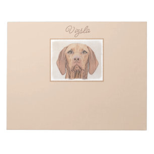 Vizsla Painting - Cute Original Dog Art Notepad