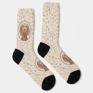 Vizsla Painting - Cute Original Dog Art Socks
