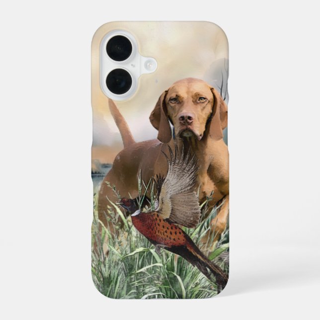 Vizsla  & Pheasant  iPhone 16 Case (Back)