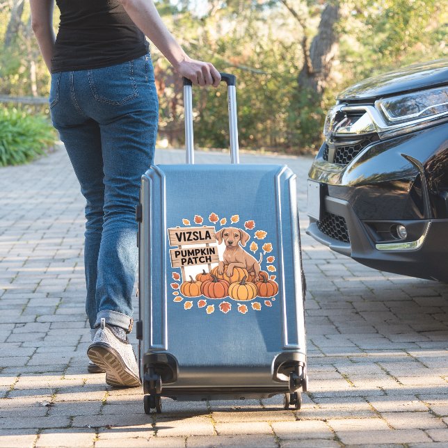 Vizsla Pumpkin Patch Dog Lovers Thanksgiving Hallo (Suitcase Insitu)
