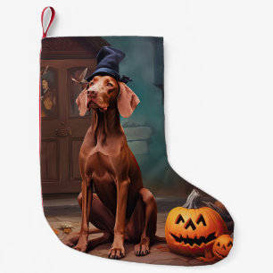 Vizsla Pumpkins Halloween Scary  Small Christmas Stocking