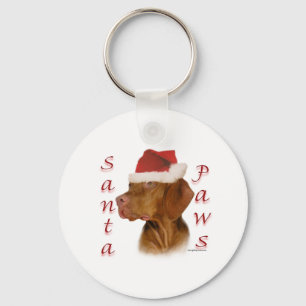 Vizsla Santa Paws Keychain