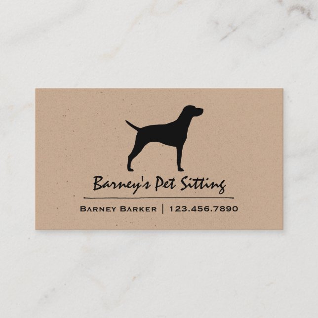 Vizsla Silhouette | Dog Breed Custom Business Card (Front)