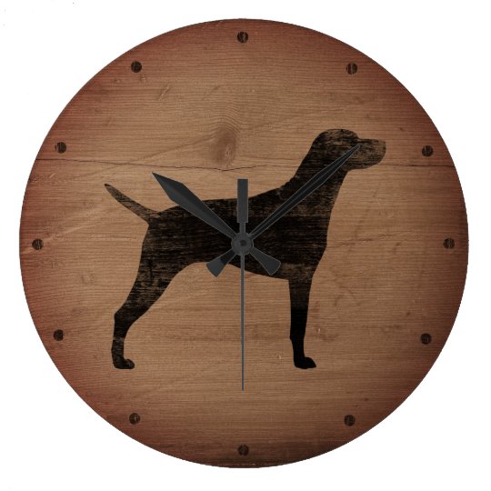 Vizsla Silhouette Rustic Wall Clocks