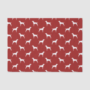 Vizsla Silhouettes Pattern Red Tissue Paper