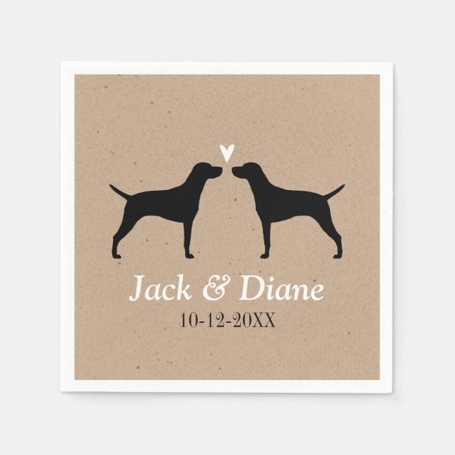 Vizsla Silhouettes with Personalized Text Napkins (Front)