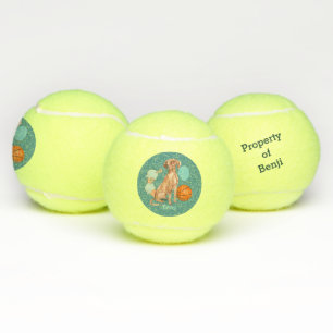 Vizsla Teal Personalized  Tennis Balls