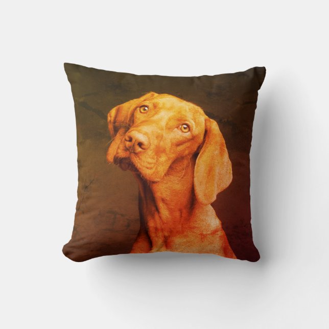 Vizsla Throw Pillow (Front)