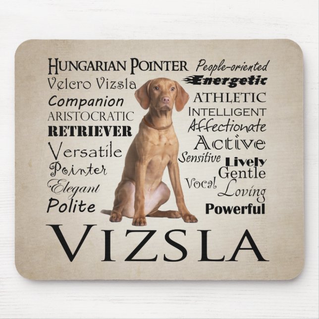 Vizsla Traits Mousepad (Front)
