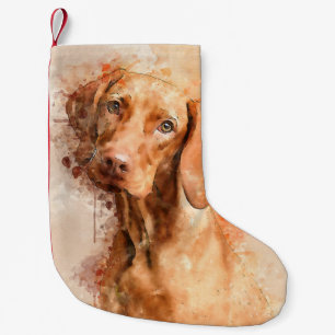 Vizsla Watercolour Small Christmas Stocking