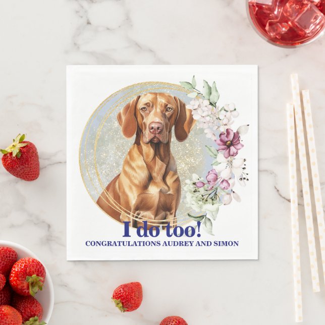  Vizsla Wedding Napkins With Dogs Photo (Insitu)