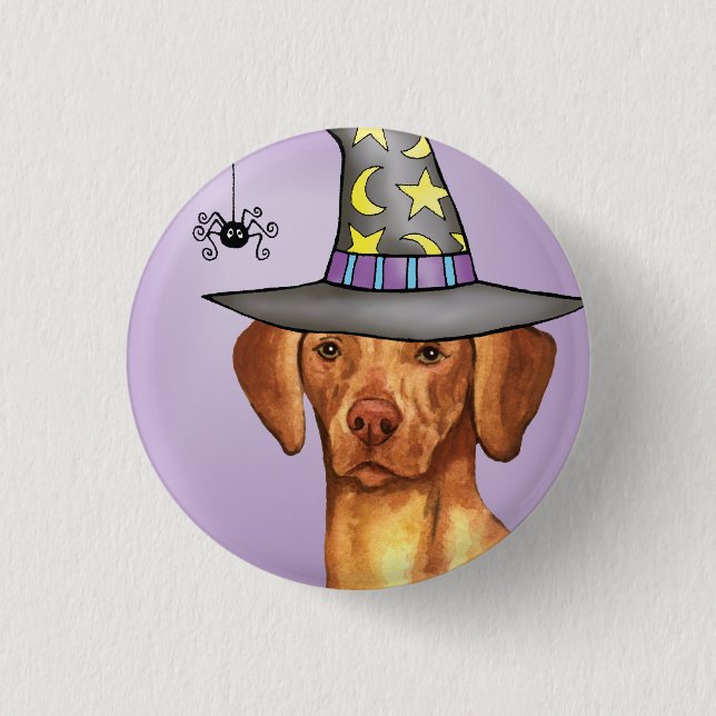 Vizsla Witch 1 Inch Round Button (Front)