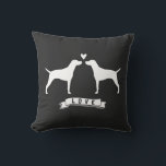 Vizslas Love - Dog Silhouettes with Heart Throw Pillow<br><div class="desc"></div>