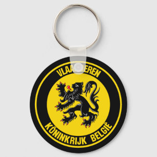 Vlaanderen Round Emblem Keychain