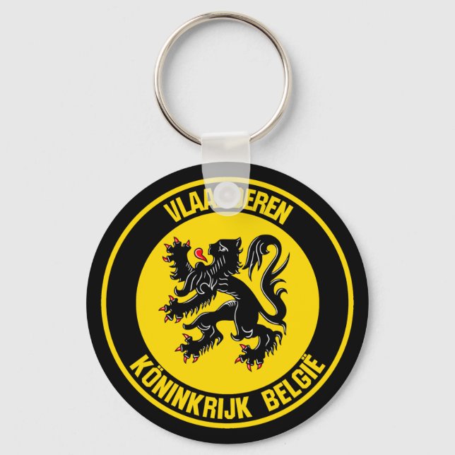 Vlaanderen Round Emblem Keychain (Front)