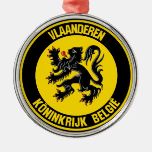 Vlaanderen Round Emblem Metal Ornament