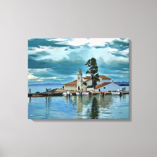 Vlacherna Monastery, Corfu Greece Canvas Print (Front)
