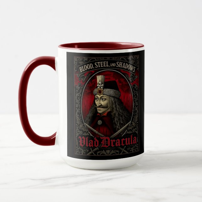 Vlad Dracula Gothic Mug – Dark Vampire Coffee Cup (Left)