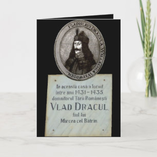 Vlad Draculeala and memorial at Bran Card
