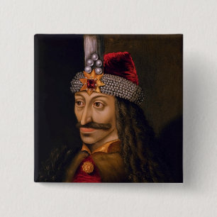 Vlad Tepes: Impaler, Dracula Dragon Prince Voivode 2 Inch Square Button