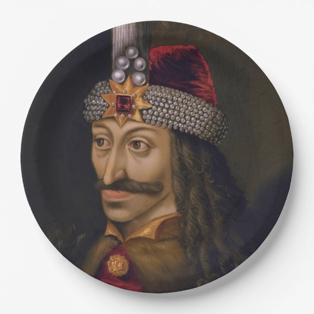 Vlad Tepes: Impaler, Dracula Dragon Prince Voivode Paper Plate (Front)