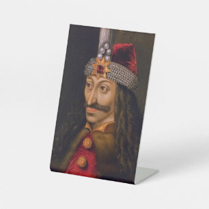 Vlad tepes Impaler Voivode portrait Dracula histor Pedestal Sign