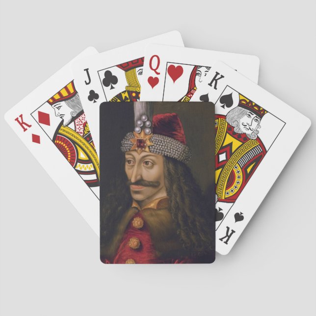 Vlad tepes Impaler Voivode portrait Dracula histor Playing Cards (Back)