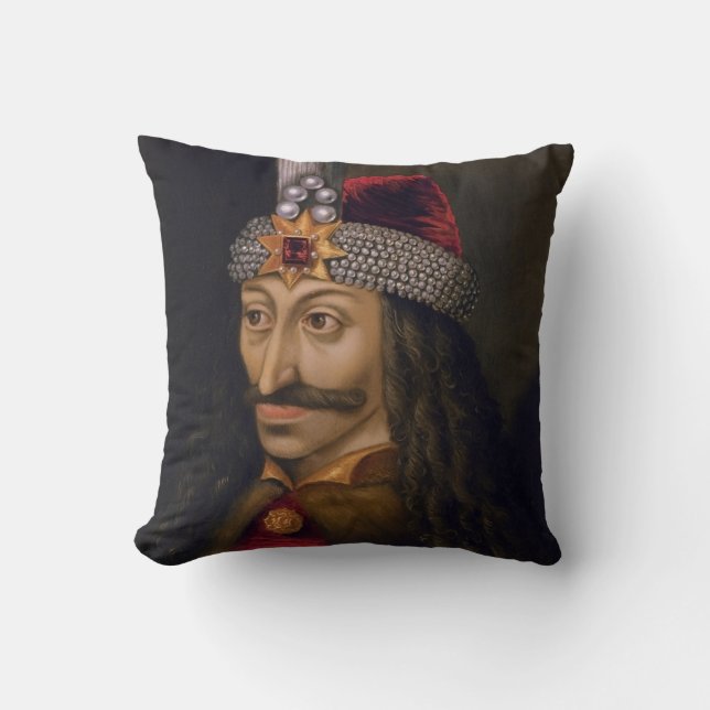 Vlad tepes Impaler Voivode portrait Dracula histor Throw Pillow (Front)