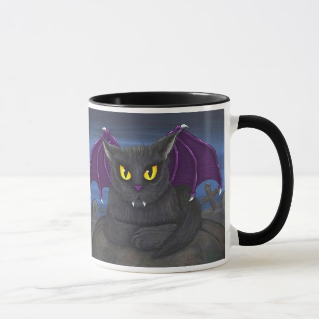 Vlad Vampire Cat Gothic Fantasy Art Mug (Right)