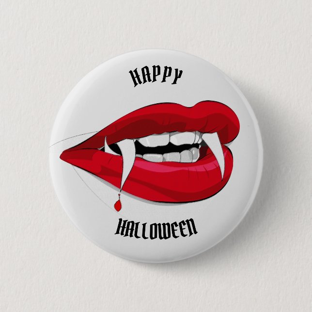 Vladdy Vampire Fangs Teeth Lips 2 Inch Round Button (Front)