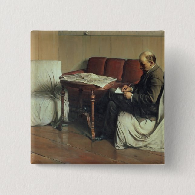 Vladimir Lenin  at Smolny, 1930 2 Inch Square Button (Front)