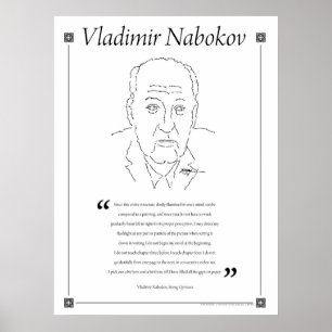 Vladimir Nabokov Writing Quote Poster