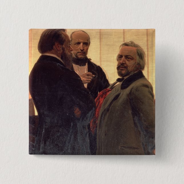 Vladimir Odoevsky 2 Inch Square Button (Front)