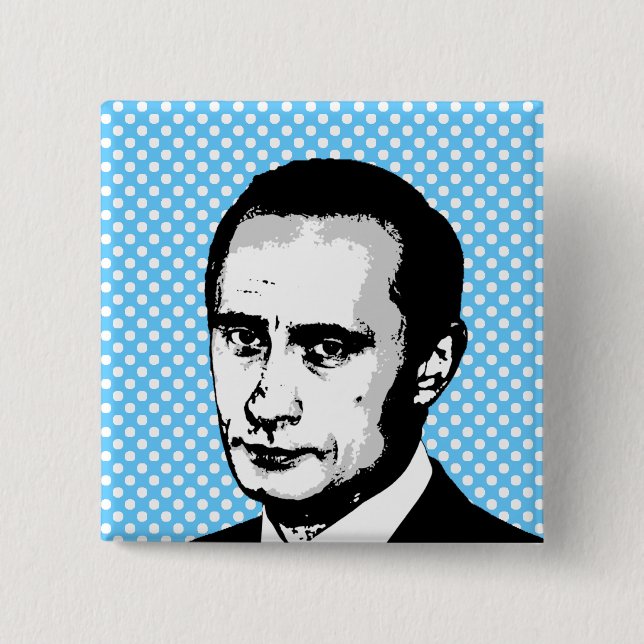 Vladimir Putin 2 Inch Square Button (Front)