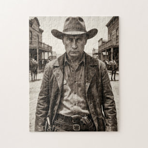 Vladimir Putin Old West Cowboy Jigsaw Puzzle