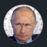 Vladimir Putin President of Russia Dartboard<br><div class="desc">Vladimir Putin President of Russia Dartboard features a closeup photograph of war criminal and Ukraine destroyer for your target practice. The Bull's Eye is right between Putin's eyes. Fun for you and all your friends. Stand with Ukraine. You can, of course, customize this Putin dartboard by changing the image and...</div>