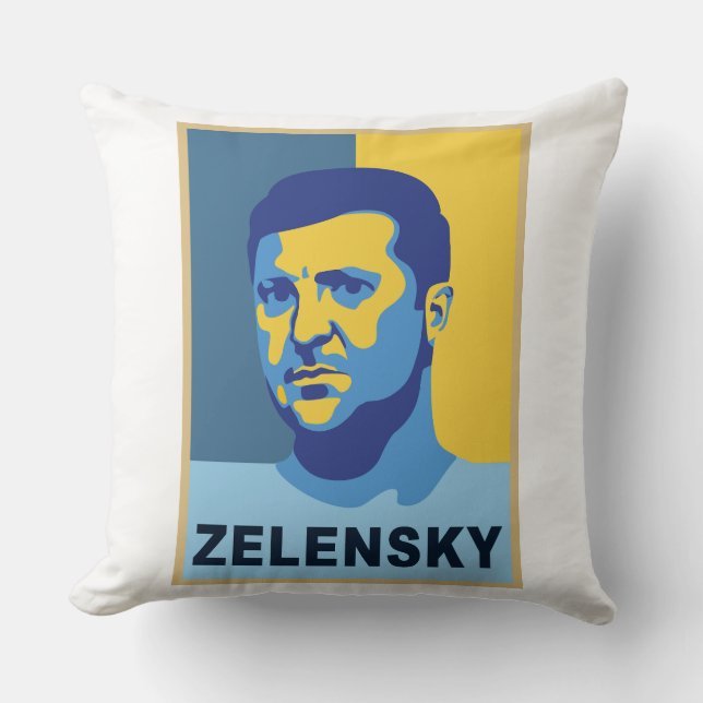 Vladimir Zelensky - I stand with Ukraine Throw Pillow (Front)