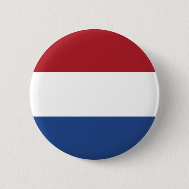 Vlag van Nederland - Flag of the Netherlands 2 Inch Round Button (Front)