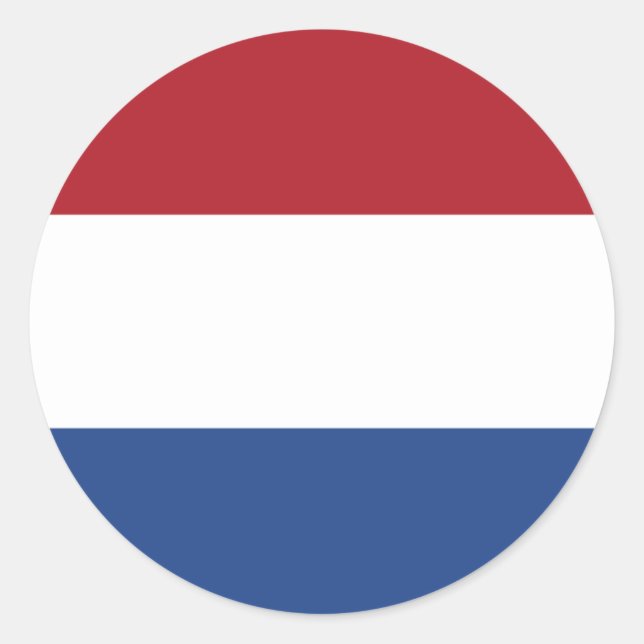 Vlag van Nederland - Flag of the Netherlands Classic Round Sticker (Front)