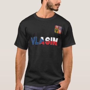 Vlasim Czech Republic Heart Flag Lion Coat Of Arm T-Shirt