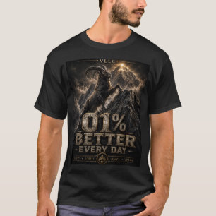 VLLC 1% Better Every Day Mountain Goat Motivation T-Shirt
