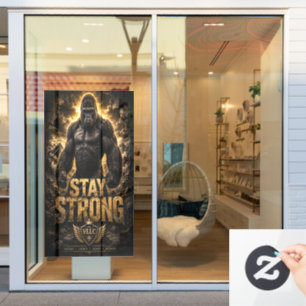 VLLC Stay Strong Bodybuilding Silverback Gorilla G Window Cling