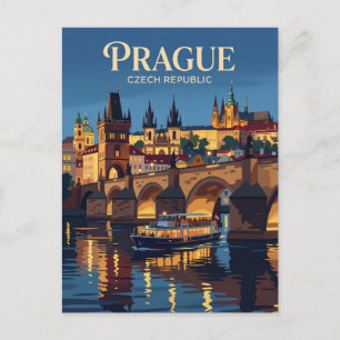 Vltava River Czech Republic Postcard