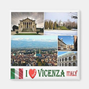 VNT080 VICENZA I Love, Mosaic, Italy, Fridge Magnet