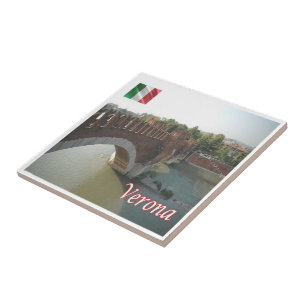 VNT084 VERONA, Scaliger Bridge, Italy, Tile