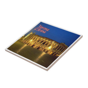 VNT096 VERONA, ARENA at Night, Italy, Tile