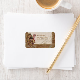 Vntage Font Thanksgiving Greeting Antique Postcard Label